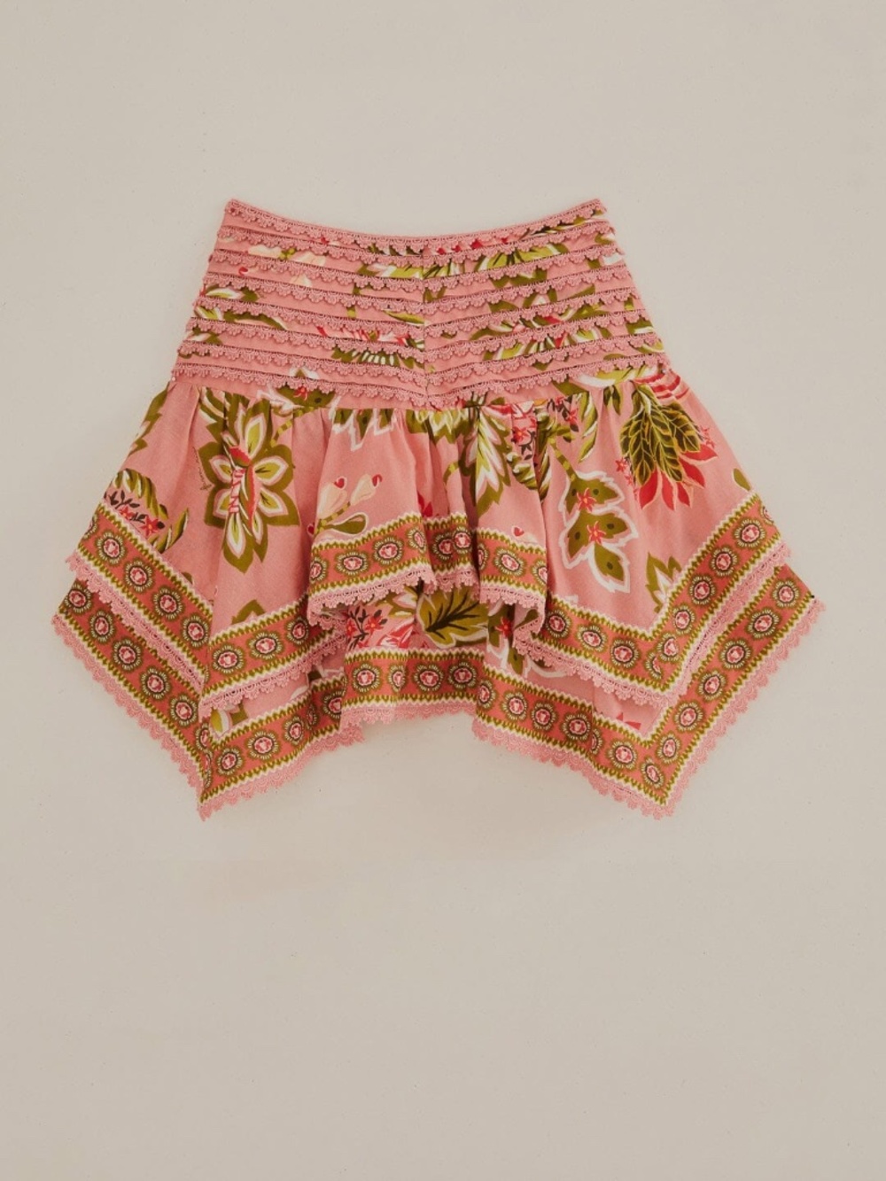 FARM Rio Women's Soft Pink Aura Floral Mini Skirt XL NWT